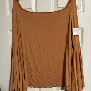 Free People ots, wide bell sleeve top L